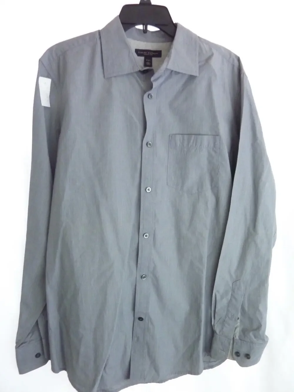 Womens Banana Republic Shirt Button Down Grey Striped L Long Sleeve Cotton